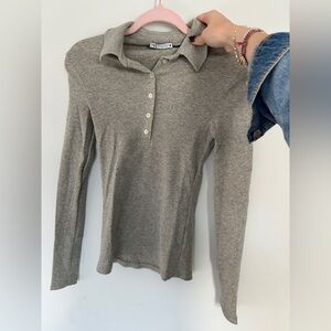Zara Gray Button Down Women's Shirt